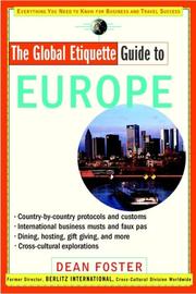 Cover of: The global etiquette guide to Europe: everything you need to know for business and travel success