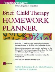 Cover of: Brief child therapy homework planner | Arthur E. Jongsma