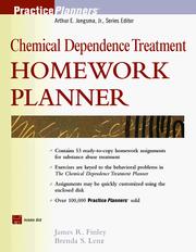 Cover of: Chemical Dependence Treatment Homework Planner (Practice Planners) by James R. Finley, Brenda S. Lenz