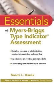 Cover of: Essentials of Myers-Briggs Type Indicator Assessment (Essentials of Psychological Assessment)