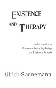 Cover of: Existence & Therapy by Ulrich Sonnemann