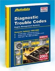 Cover of: Diagnostic Trouble Codes: Domestic Vehicles, 1992-2002 (Autodata Tech Manual Series)