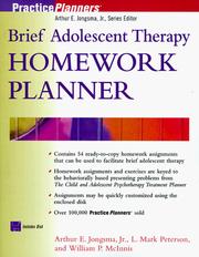Cover of: Brief adolescent therapy homework planner by Arthur E. Jongsma