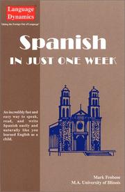 Cover of: Spanish In Just One Week (Text/CD/Tapescript)