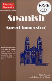 Cover of: Spanish Speed Immersion (Book With CD/Tapescript & Answer Keys) (Speed Immersion)