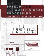 Cover of: Speech and Audio Signal Processing | Ben Gold