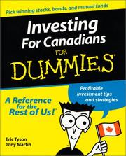 Cover of: Investing for Canadians for Dummies by Eric Tyson, Tony Martin
