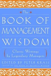 Cover of: The Book of Management Wisdom by Peter Krass