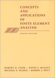 Cover of: Concepts and applications of finite element analysis by Robert D. Cook ... [et al.].