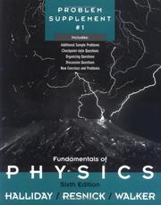 Cover of: Fundamentals of Physics, , Problem Supplement No. 1 by David Halliday, Robert Resnick, Jearl Walker