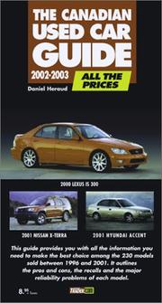 Cover of: The Canadian Used Car Guide