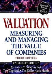 Cover of: Valuation by McKinsey and Company., Tom Copeland, Tim Koller, Jack Murrin