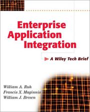 Cover of: Enterprise Application Integration by William A. Ruh, Francis X. Maginnis, William J. Brown