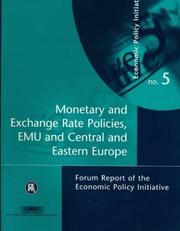 Monetary and exchange rate policies, EMU and Central and Eastern Europe cover