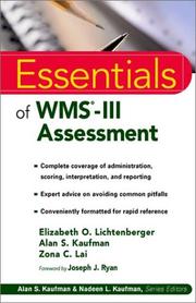 Cover of: Essentials of WMS(r)-III Assessment (Essentials of Psychological Assessment Series)