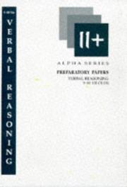 Cover of: Verbal Reasoning Preparatory Papers for 9-10 Year Olds (Alpha) by Geoffrey Duncan Jones