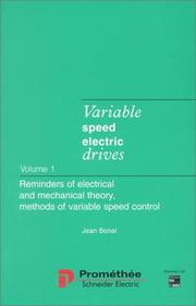 Cover of: Variable Speed Electric Drives