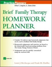 Cover of: Brief Family Therapy Homework Planner