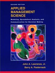 Cover of: Applied Management Science by John A. Lawrence, Jr., Barry A. Pasternack