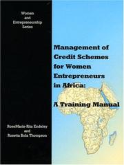 Cover of: Management of Credit Schemes for Women Entrepreneurs in Africa: A Training Manual (Women and Entrepreneurship)