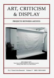 Art, Criticism and Display (CV Miniset) by Nicholas Wegner