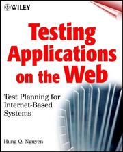 Cover of: Testing Applications on the Web by Hung Q. Nguyen