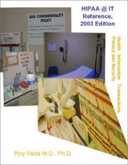 Cover of: HIPAA @ IT Reference by R. Rada