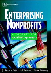 Cover of: Enterprising Nonprofits by J. Gregory Dees, Jed Emerson, Peter Economy