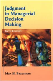 Cover of: Judgment in managerial decision making