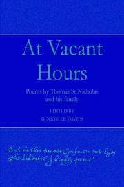 Cover of: At Vacant Hours