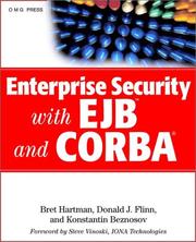 Cover of: Enterprise Security with EJB and CORBA(r) by Bret Hartman, Donald J. Flinn, Konstantin Beznosov