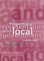 Cover of: Proportional Representation and Local Government