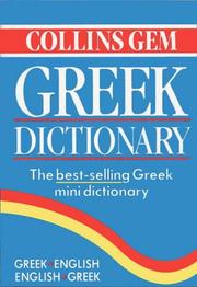 Cover of: Collins Gem Greek Dictionary Grek, English English, Greek