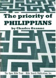 Cover of: The Priority of Philippians