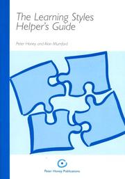 Cover of: The Learning Styles Helper's Guide