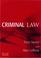 Cover of: Criminal Law
