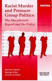Cover of: Racist Murder and Pressure Group Politics (Civil Society)