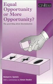 Cover of: Equal Opportunity or More Opportunity?: The Good Thing About Discrimination