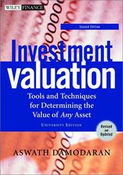 Cover of: Investment Valuation by Aswath Damodaran