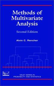 Cover of: Methods of multivariate analysis | Alvin C. Rencher