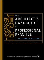 Cover of: The Architect's Handbook of Professional Practice