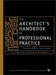 Cover of: The Architect's Handbook of Professional Practice by The American Institute of Architects, Joseph A. Demkin