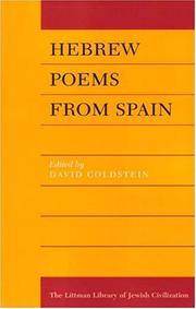 Hebrew poems from Spain by Goldstein, David