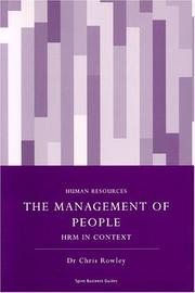 Cover of: The Management of People