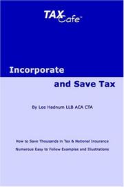 Cover of: Incorporate and Save Tax