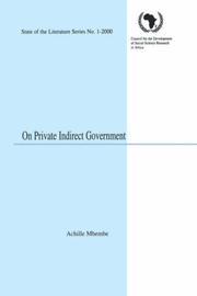 Cover of: On Private Indirect Government