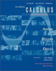 Cover of: Calculus, Early Transcendentals Combined, Student Resource Manual