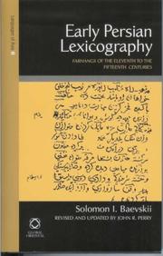 Cover of: Early Persian Lexicography: Farhangs of the Eleventh to the Fifteenth Centuries (Languages of Asia)