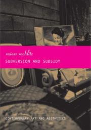 Cover of: Subversion and Subsidy: Contemporary Art and Aesthetics (The French List)