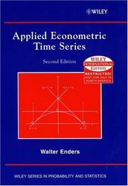 Cover of: Applied Econometric Time Series by Walter Enders